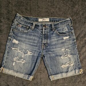 Hollister Women’s Distressed Jean Shorts | Size 3 / W26 | Cutoff Bermuda Style